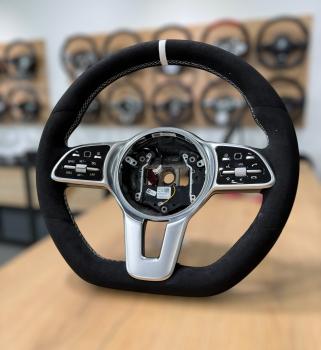 Preview: MB C217 W177 W222 C257 C238 W205 W213 AMG Lenkrad neu Beziehen